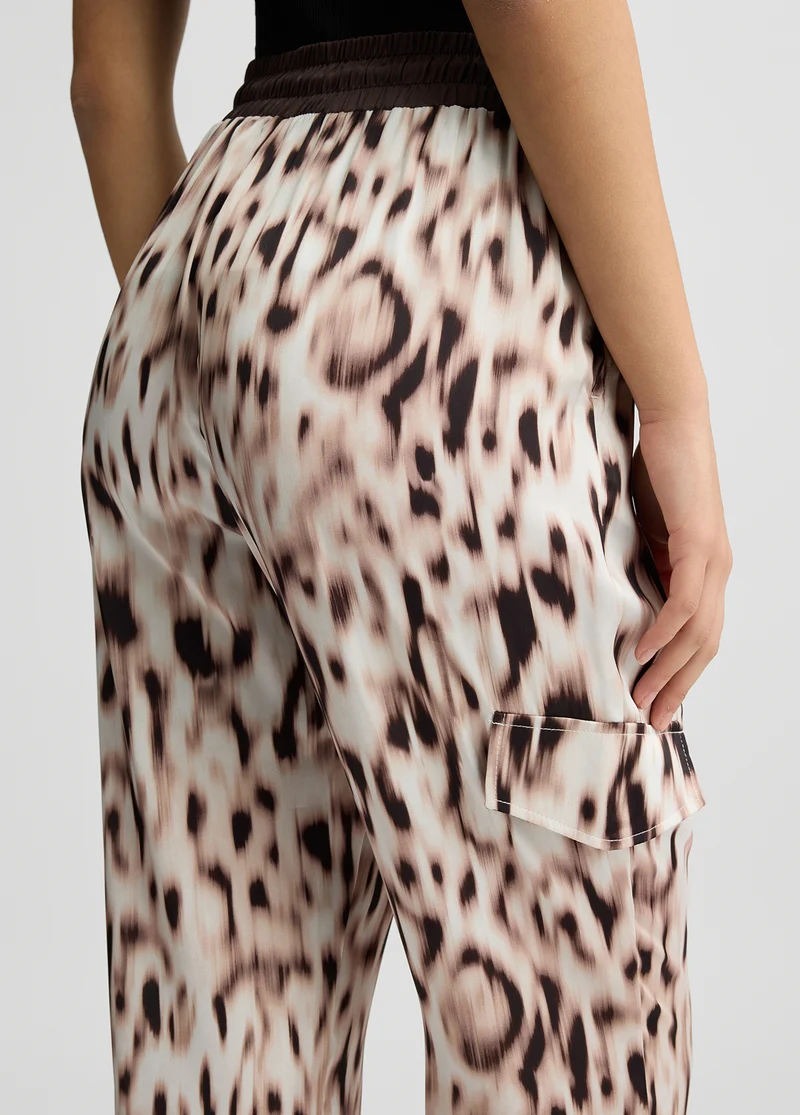 Printed Satin Jogging Trousers