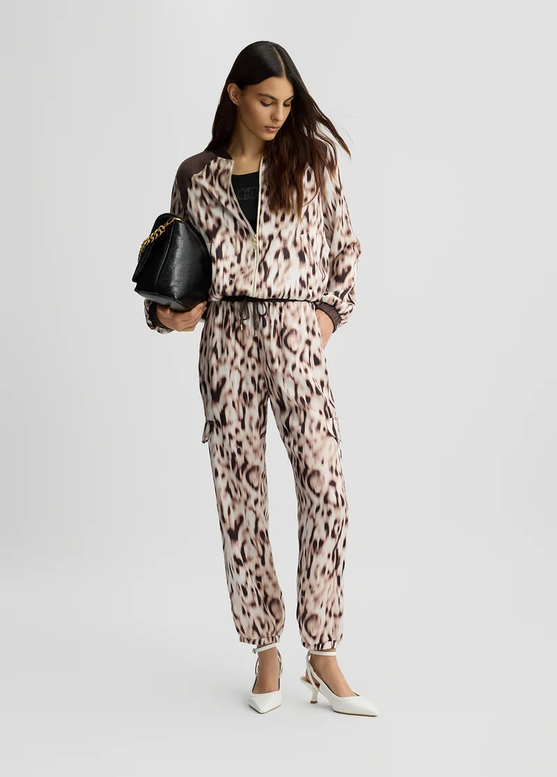 Printed Satin Jogging Trousers