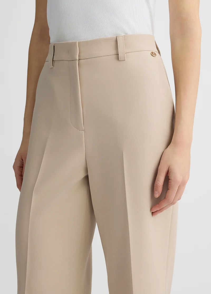 Beige Palazzo Trousers