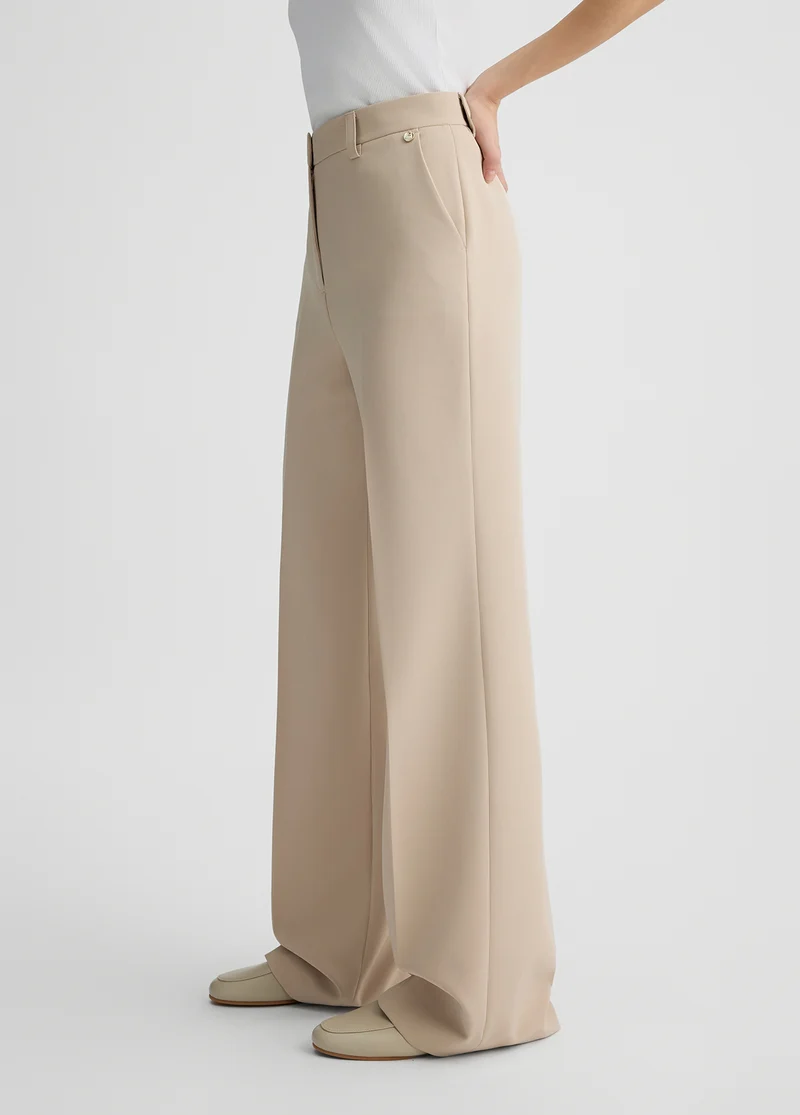 Beige Palazzo Trousers