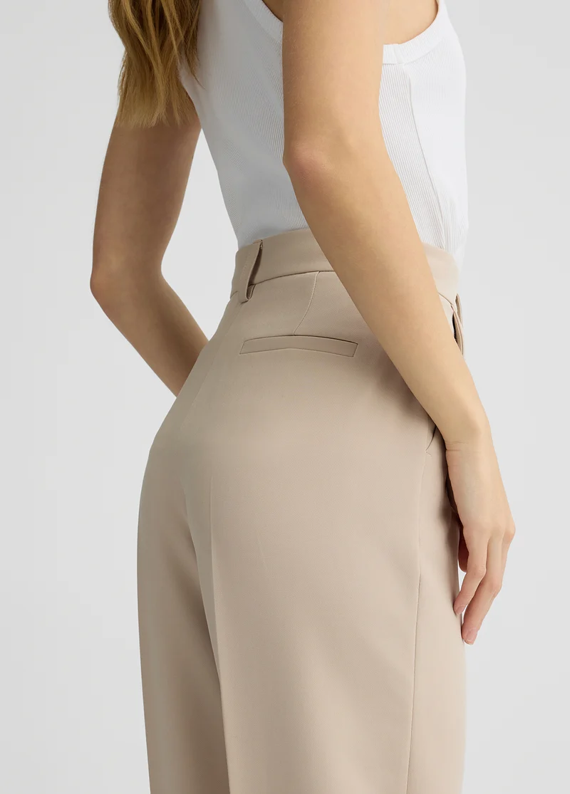 Beige Palazzo Trousers