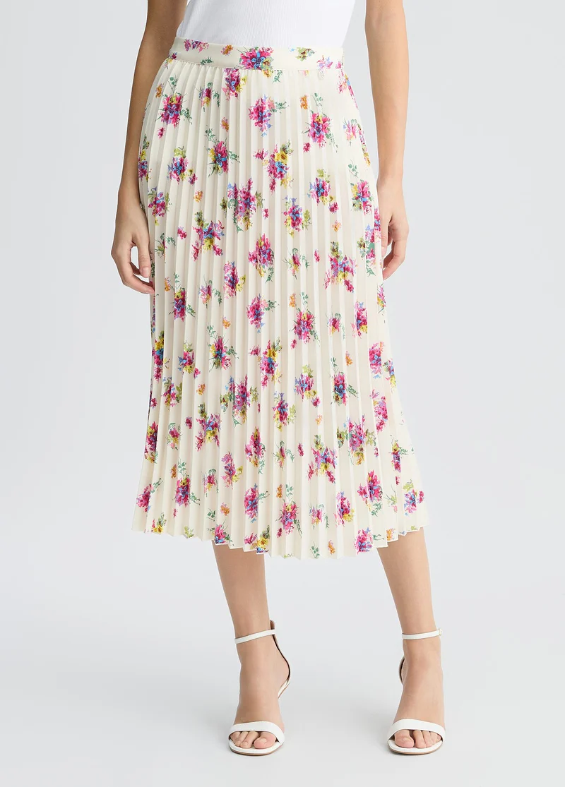 Floral Pleated Skirt