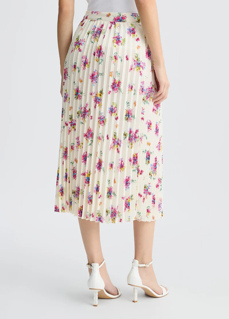 Floral Pleated Skirt
