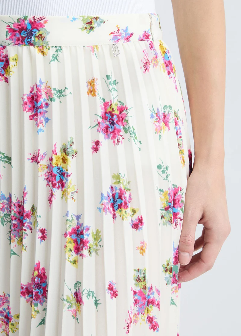 Floral Pleated Skirt