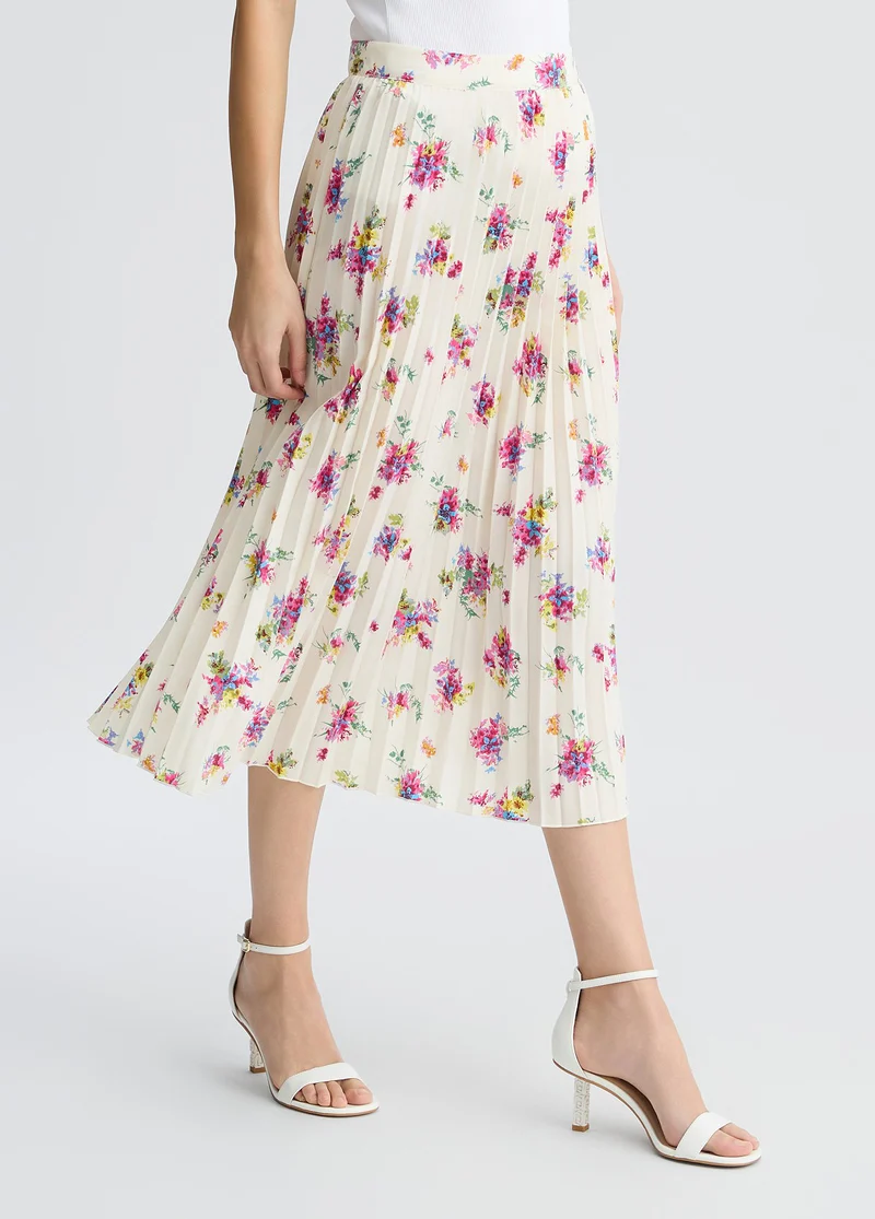 Floral Pleated Skirt