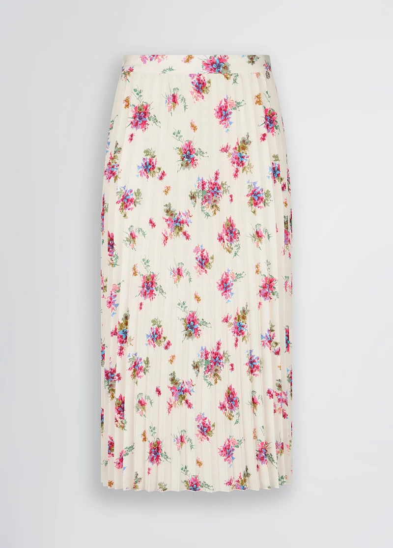 Floral Pleated Skirt
