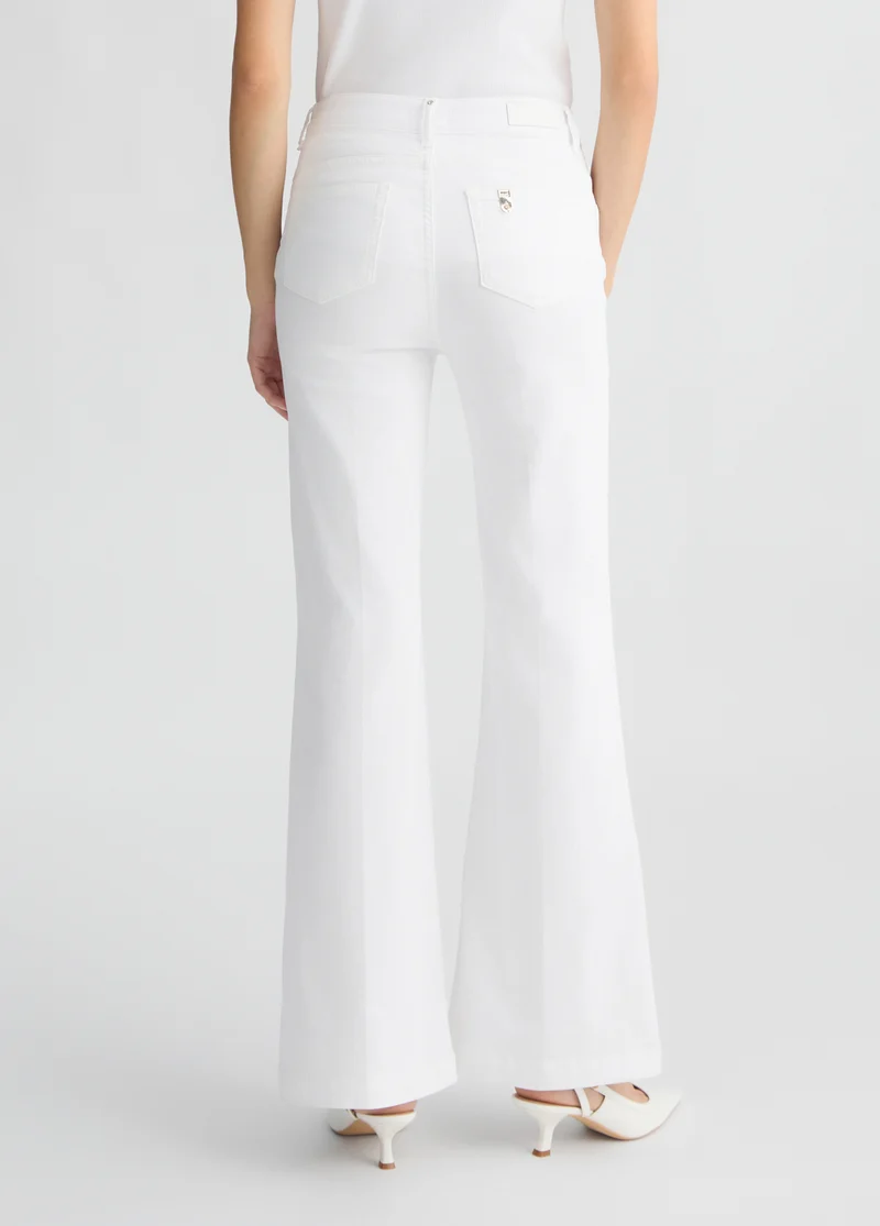Flared Trousers with Buttons