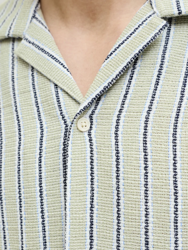 JJECOBA STRIPE RESORT SHIRT SS SN, Tea/STRIPES