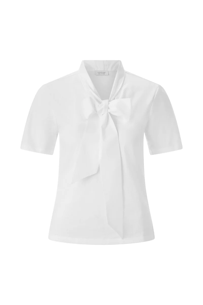 Mat Mix T-Shirt with Bow, white