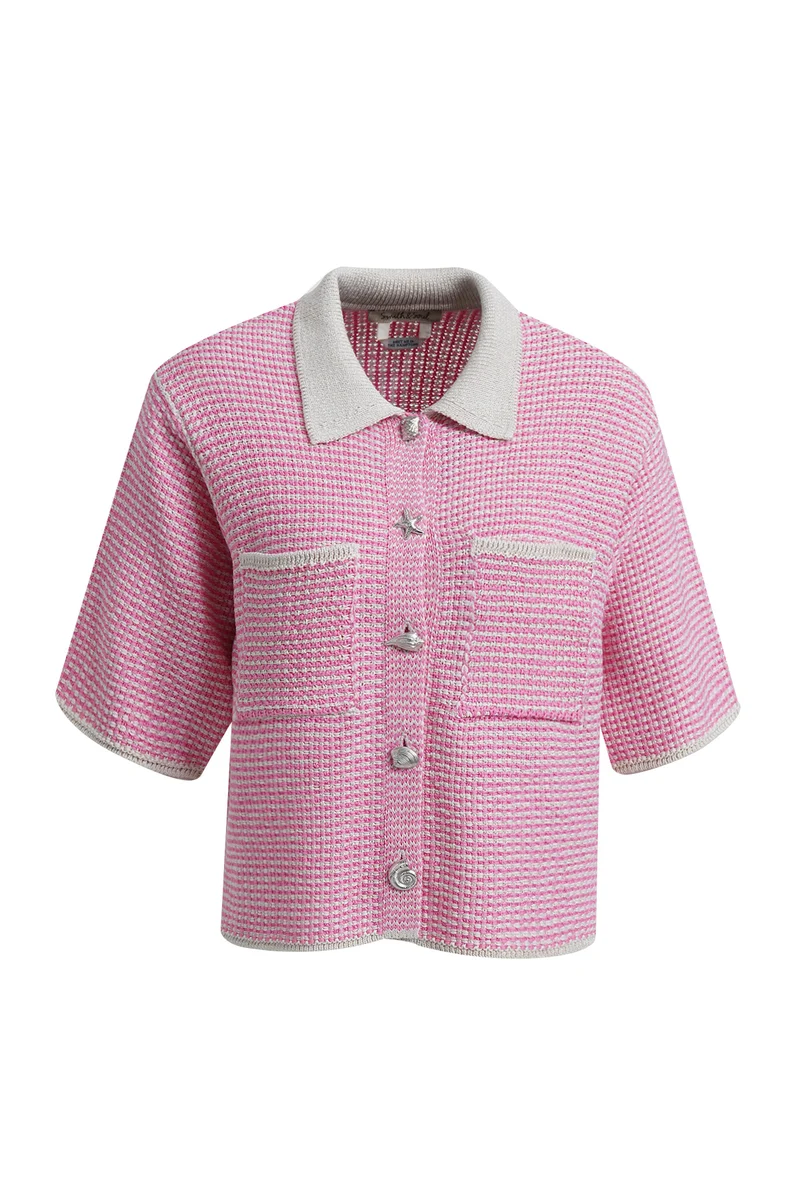 STRUCTURE STRIPE CARDIGAN, BUBBLEGUM PRINT