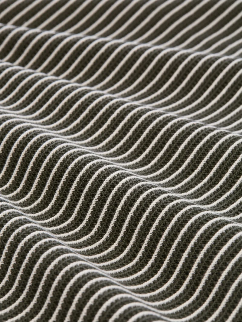 structured stripe knit polo, leaf green offwhite stripe