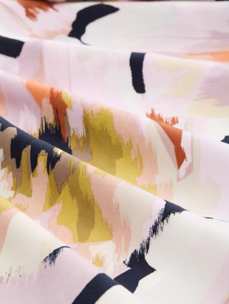 loose fit palazzo pants, big abstract flower print