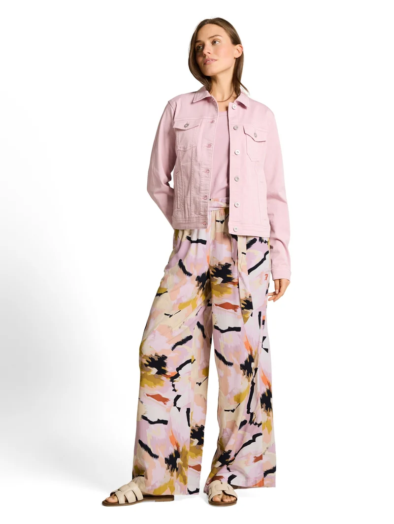 loose fit palazzo pants, big abstract flower print