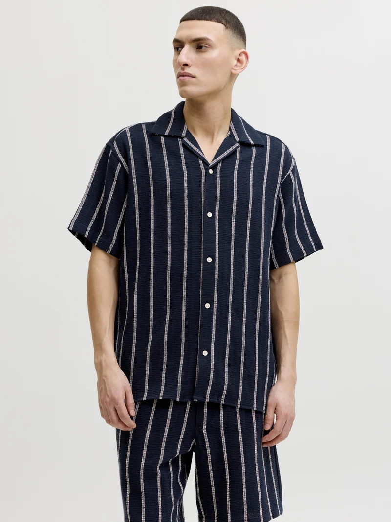 JJECOBA STRIPE RESORT SHIRT SS SN, Sky Captain/STRIPES