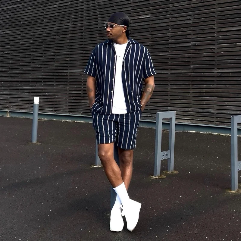 JJECOBA STRIPE RESORT SHIRT SS SN, Sky Captain/STRIPES