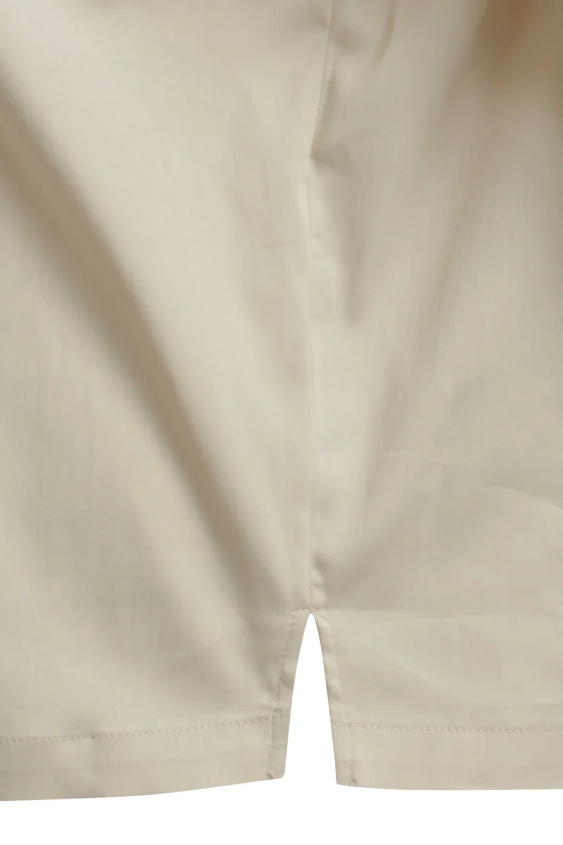 BLOUSE WITH RUFFLE SLV, BEIGE