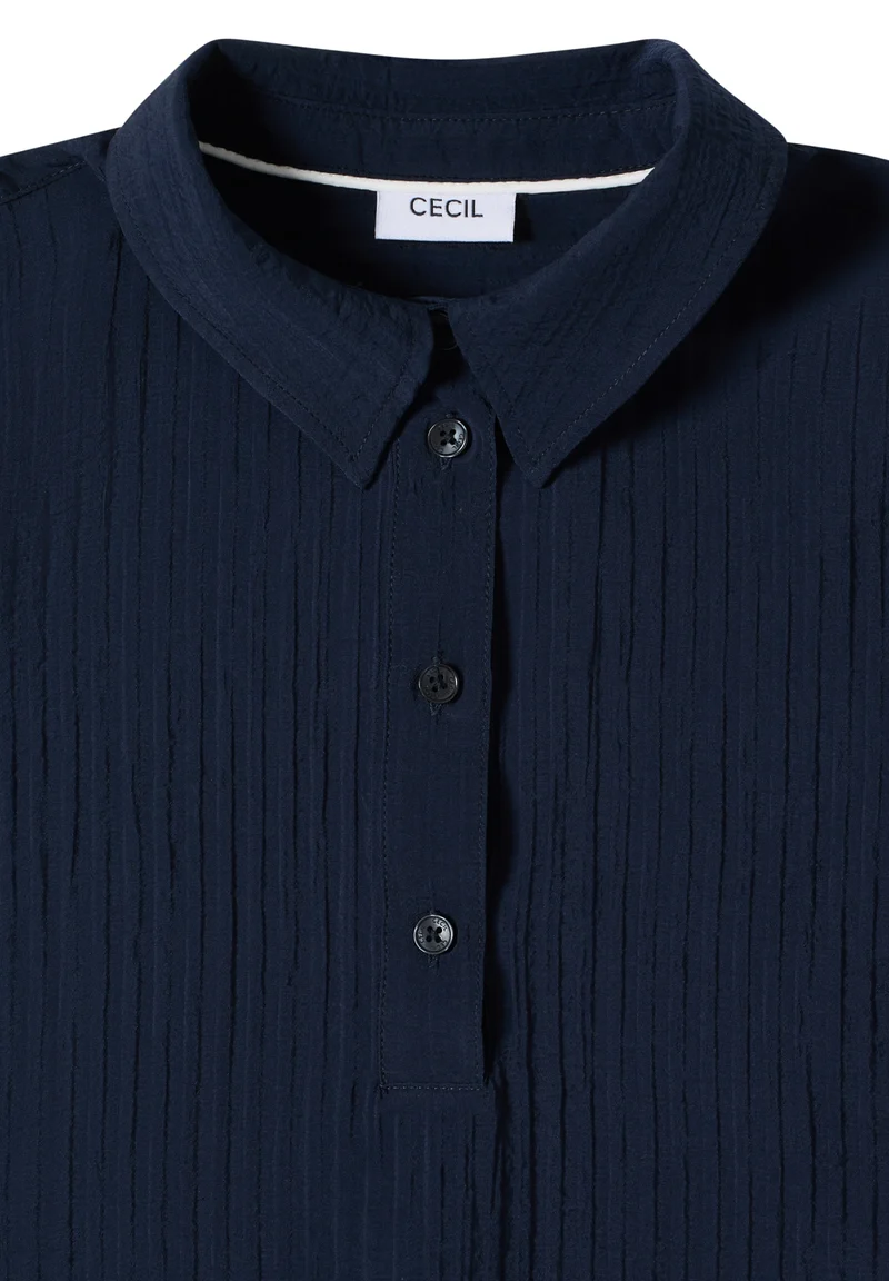 TOS Solid Collar Blouse, universal blue