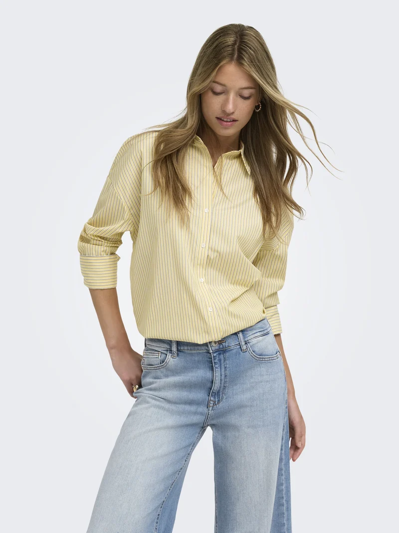 ONLOREGON ALVA LS REG SHIRT NOOS WV, Sunlight/CLOUD DANCER