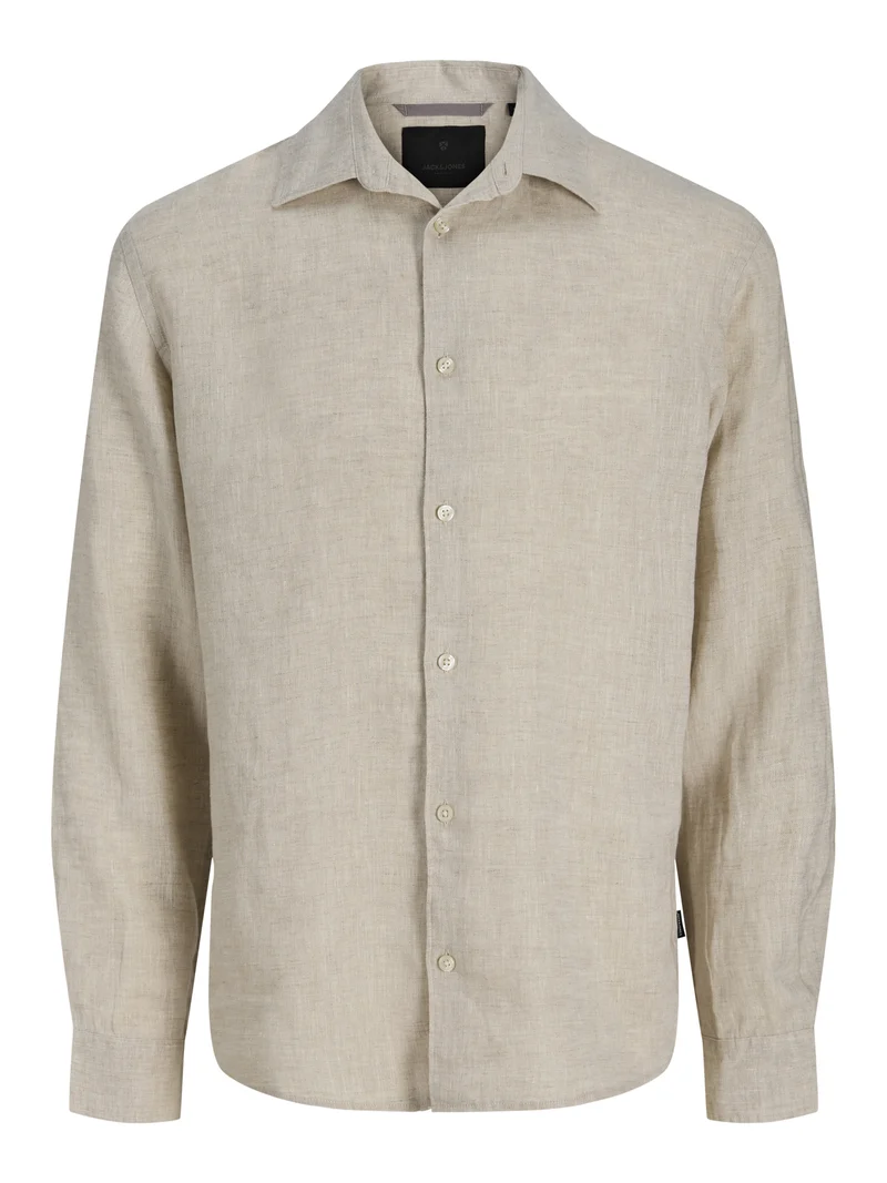JPRBLALAWRENCE LINEN LS SHIRT SN, Silver Lining