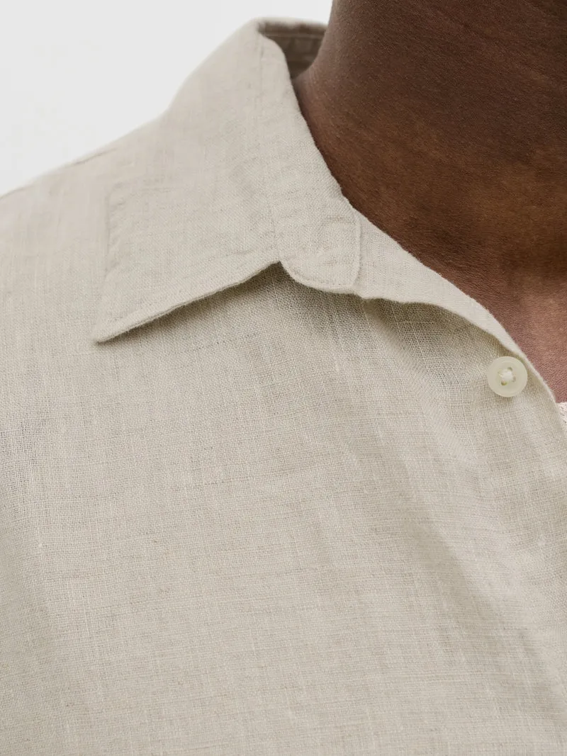 JPRBLALAWRENCE LINEN LS SHIRT SN, Silver Lining