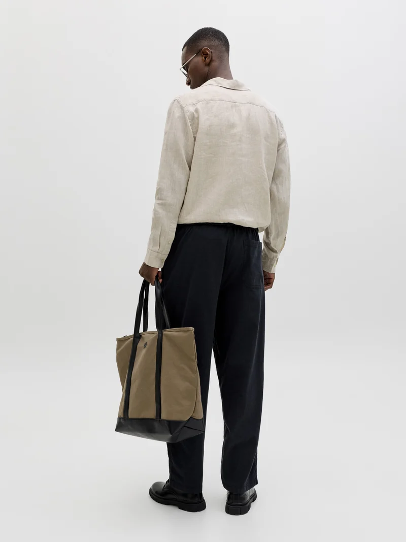 JPRBLALAWRENCE LINEN LS SHIRT SN, Silver Lining