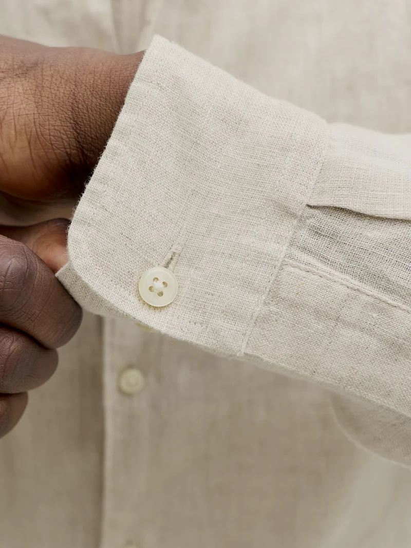JPRBLALAWRENCE LINEN LS SHIRT SN, Silver Lining