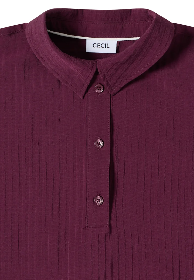 TOS Solid Collar Blouse, sweet grape red