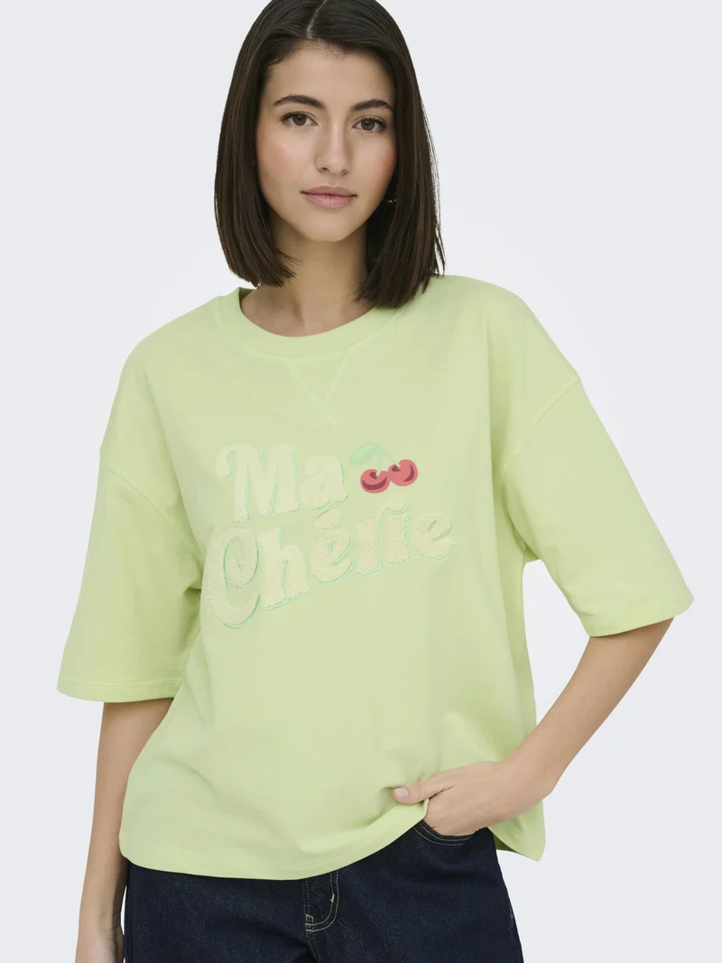 JDYKAJA SS LOOSE O NECK SWEAT JRS D, Seafoam Green/MA CHERIE TOWEL