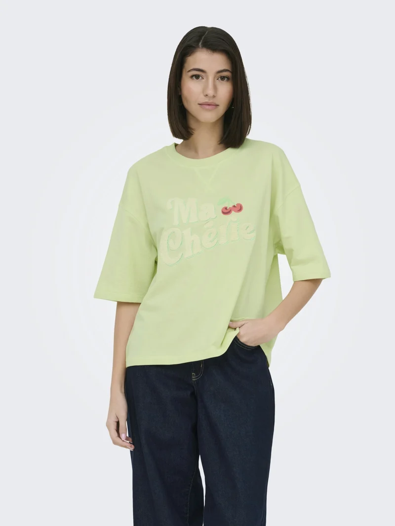 JDYKAJA SS LOOSE O NECK SWEAT JRS D, Seafoam Green/MA CHERIE TOWEL