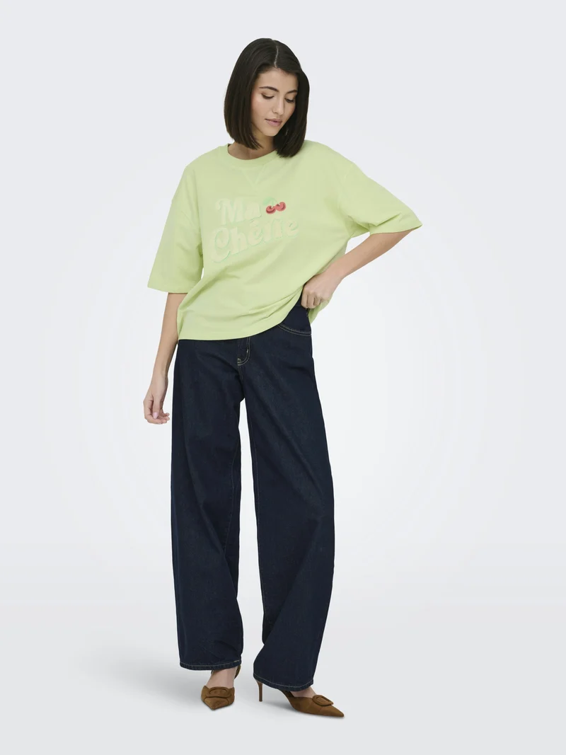 JDYKAJA SS LOOSE O NECK SWEAT JRS D, Seafoam Green/MA CHERIE TOWEL