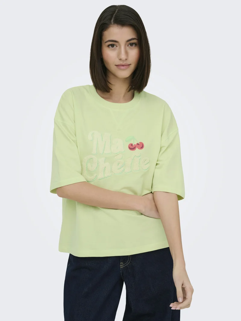 JDYKAJA SS LOOSE O NECK SWEAT JRS D, Seafoam Green/MA CHERIE TOWEL