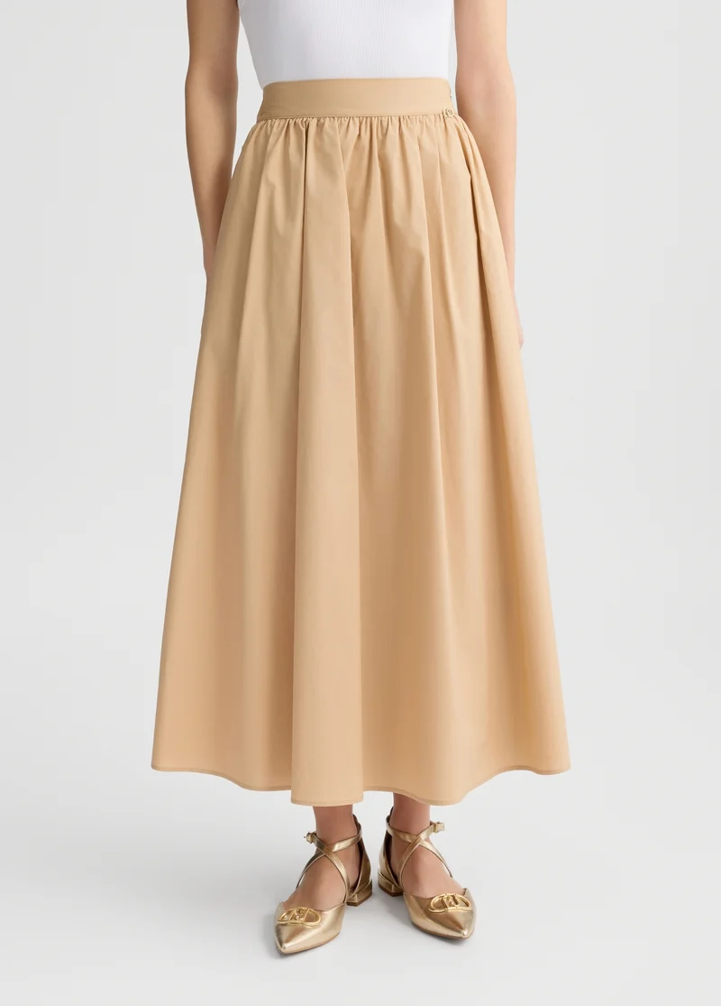 Poplin Midi Skirt