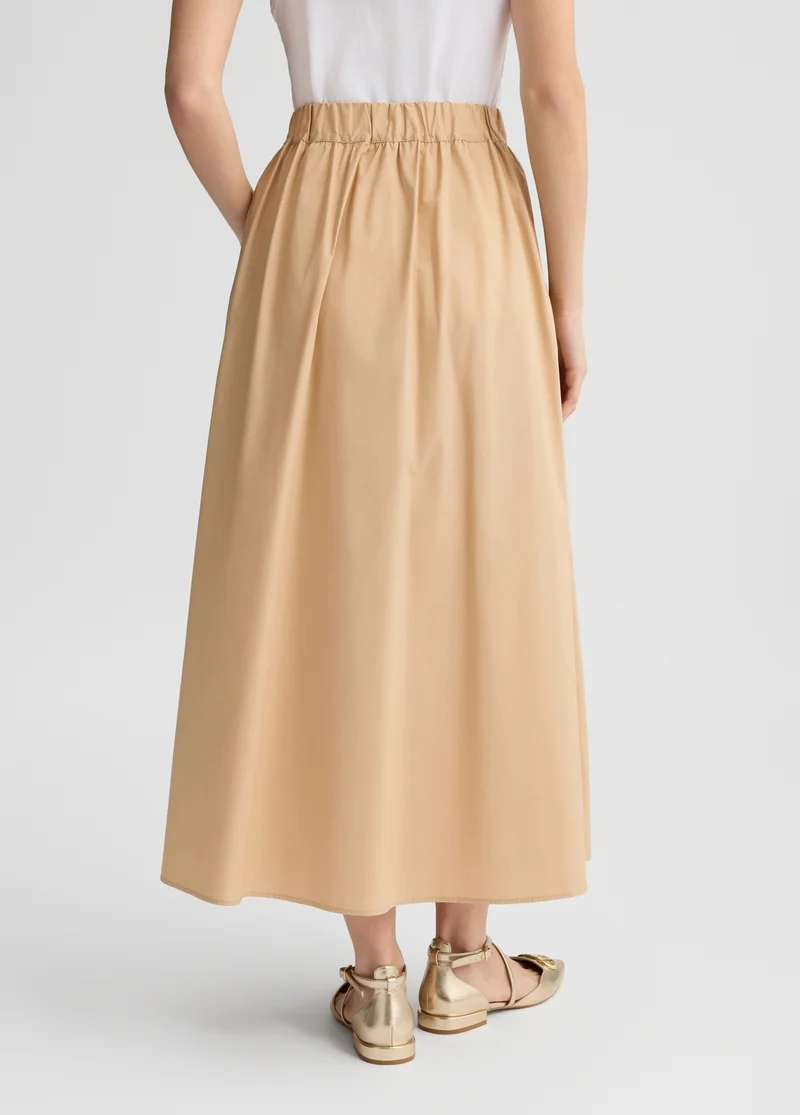 Poplin Midi Skirt