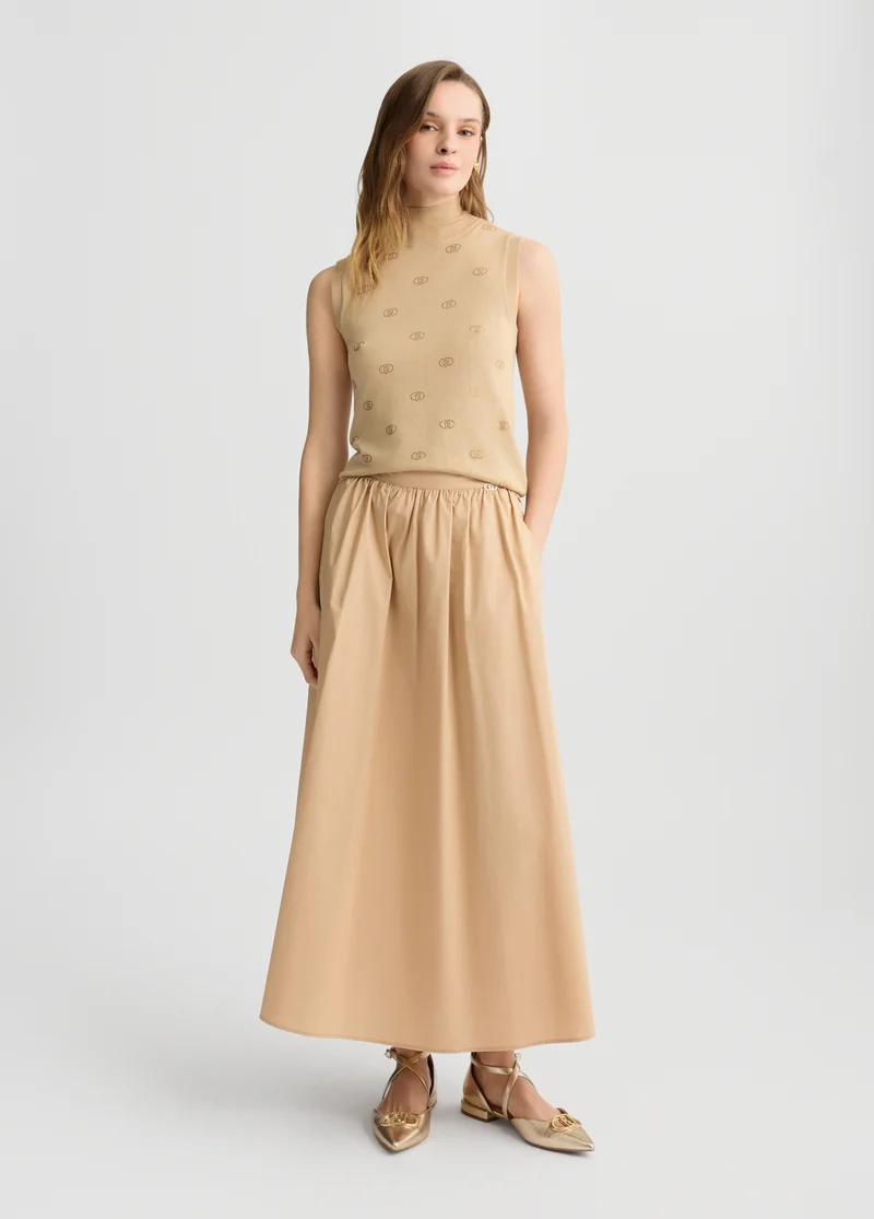Poplin Midi Skirt