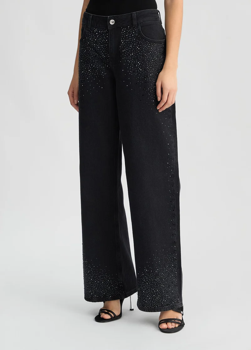 Baggy Jeans with Rhinestones