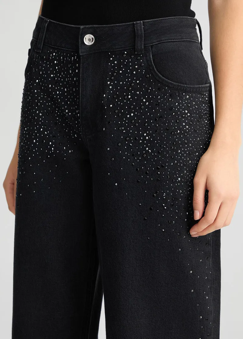 Baggy Jeans with Rhinestones