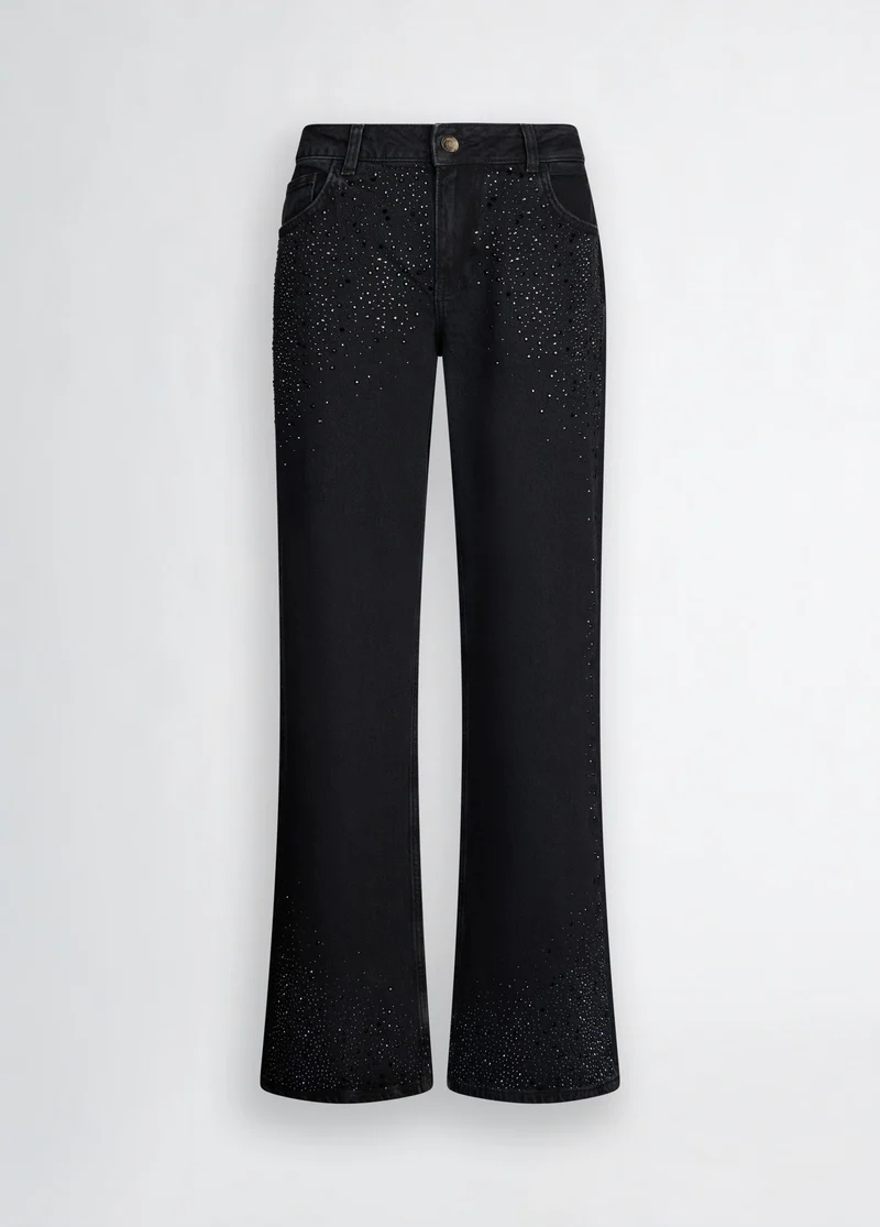 Baggy Jeans with Rhinestones