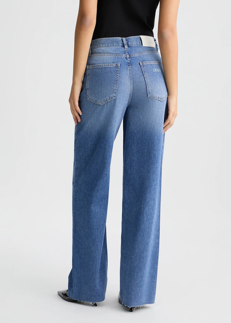 Wide-Leg Cotton Jeans