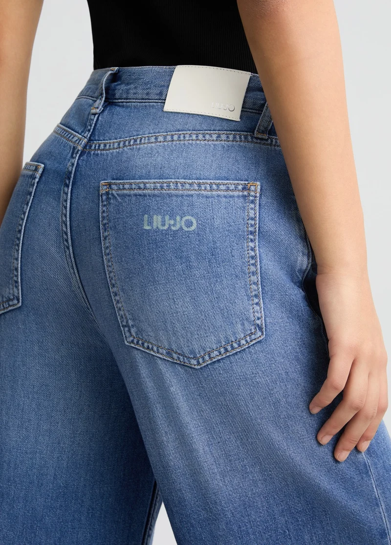 Wide-Leg Cotton Jeans