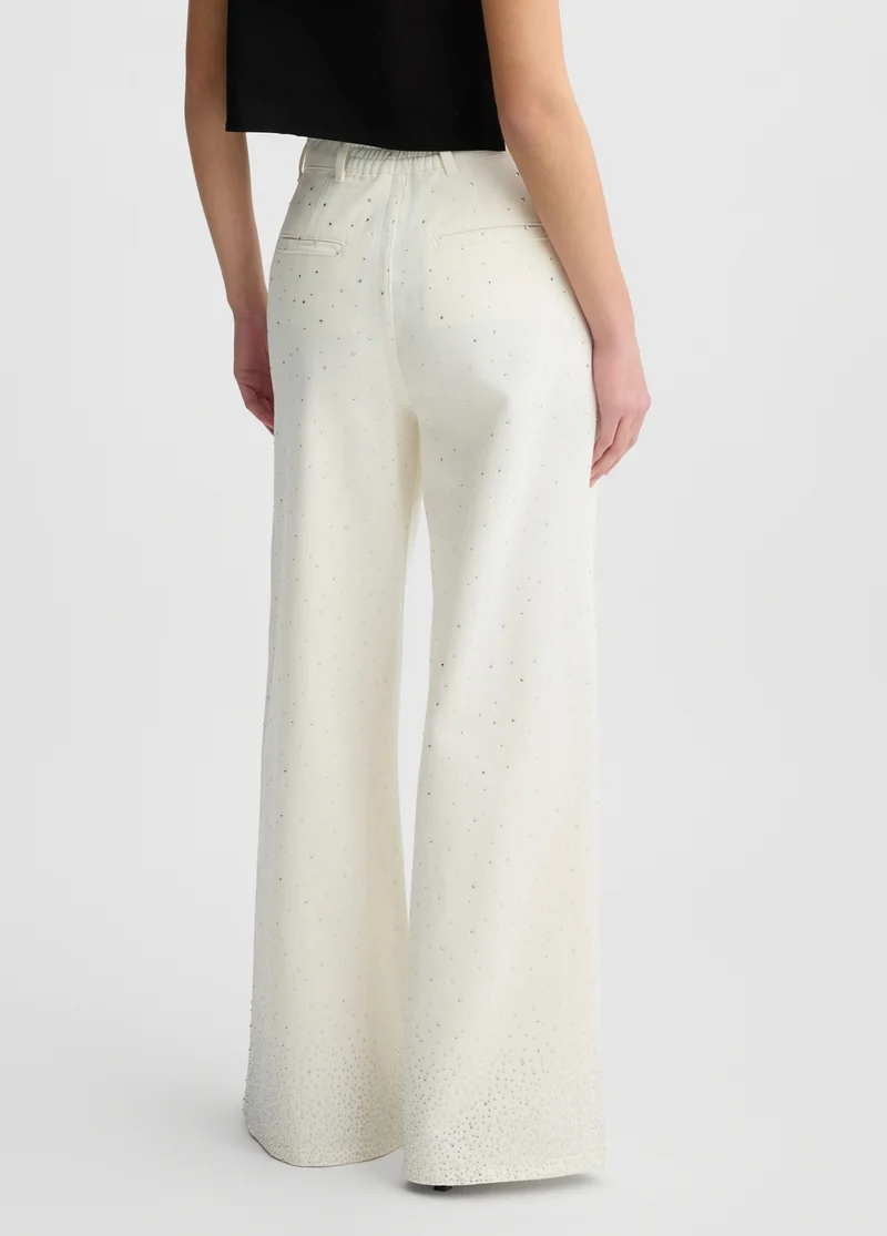 Flared jeans with rhinestones