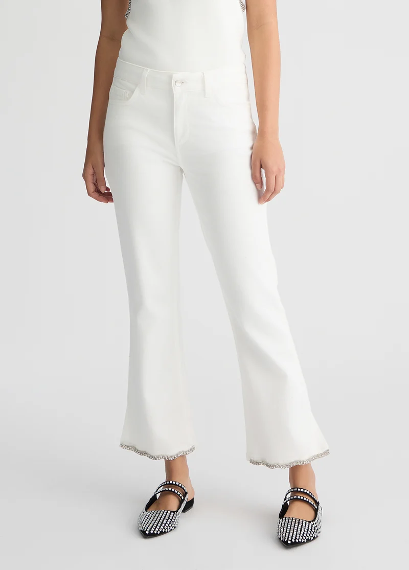 Bottom Up Bootcut Jeans with Rhinestones