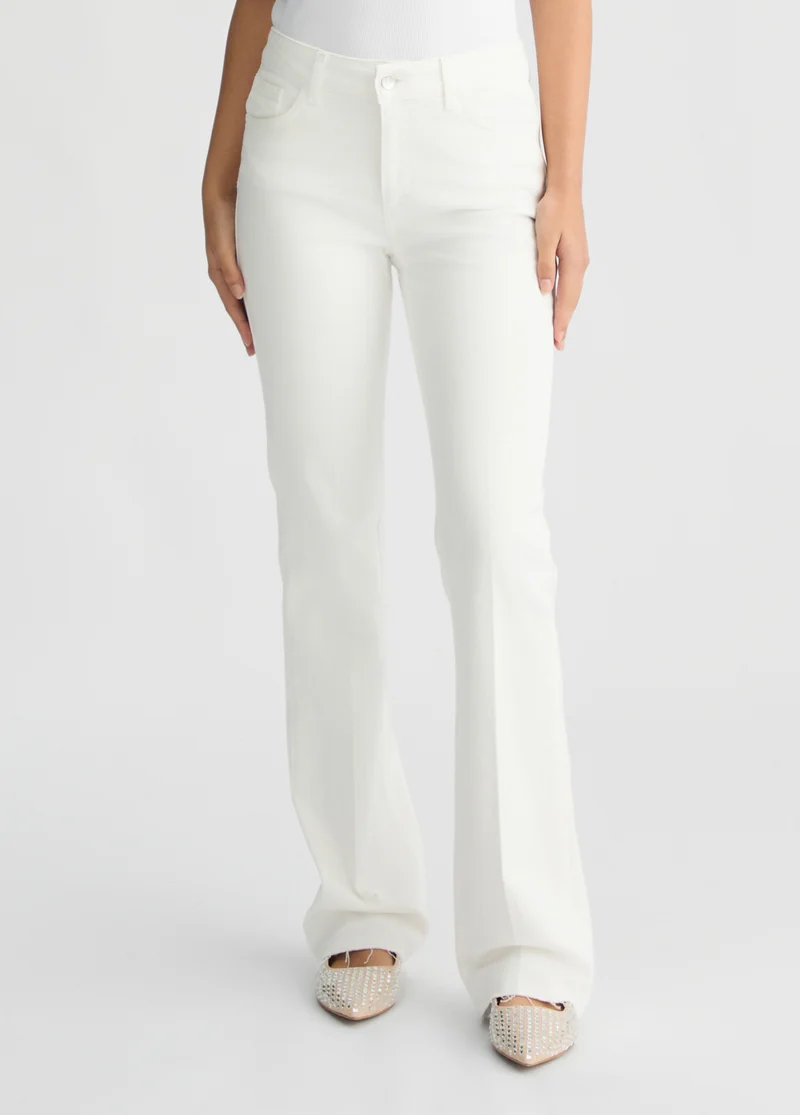 White Bootcut Jeans