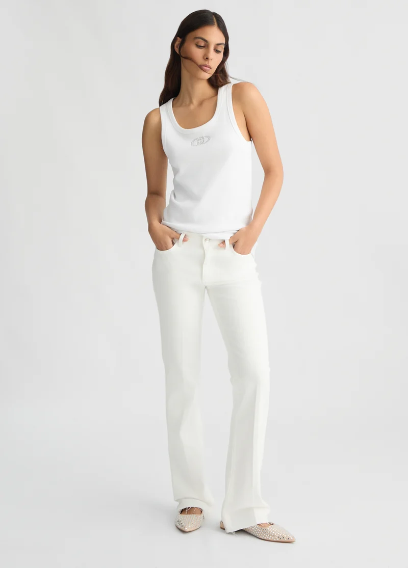 White Bootcut Jeans