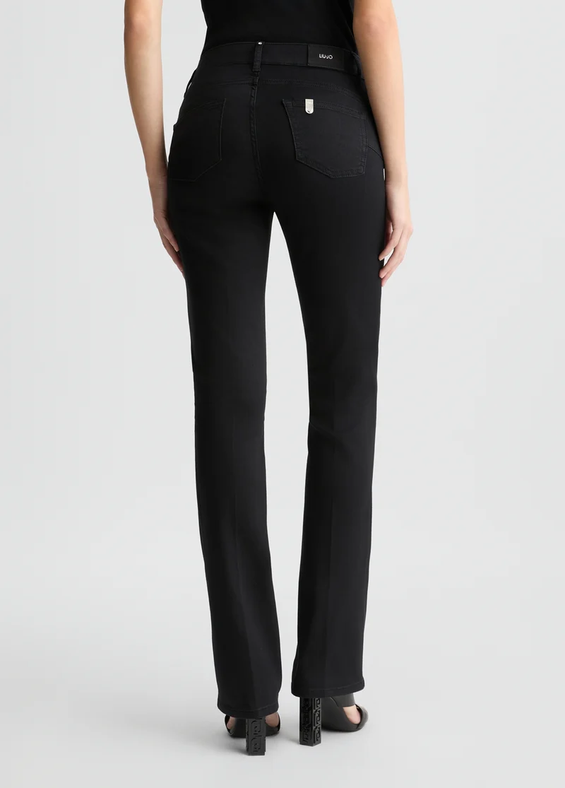 Black Bootcut Jeans with Rhinestones