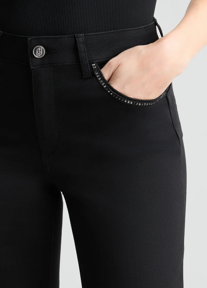 Black Bootcut Jeans with Rhinestones