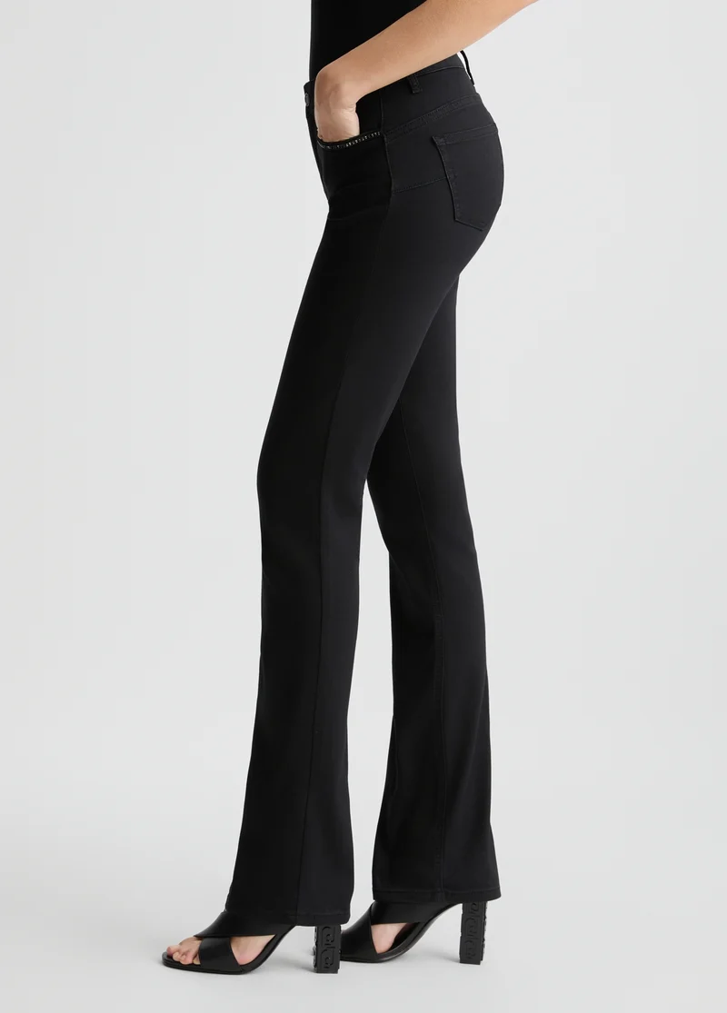 Black Bootcut Jeans with Rhinestones