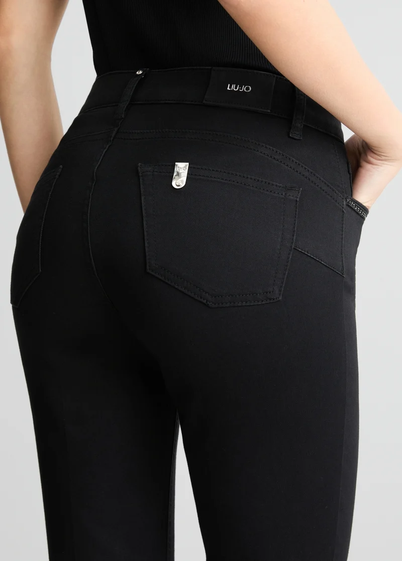 Black Bootcut Jeans with Rhinestones