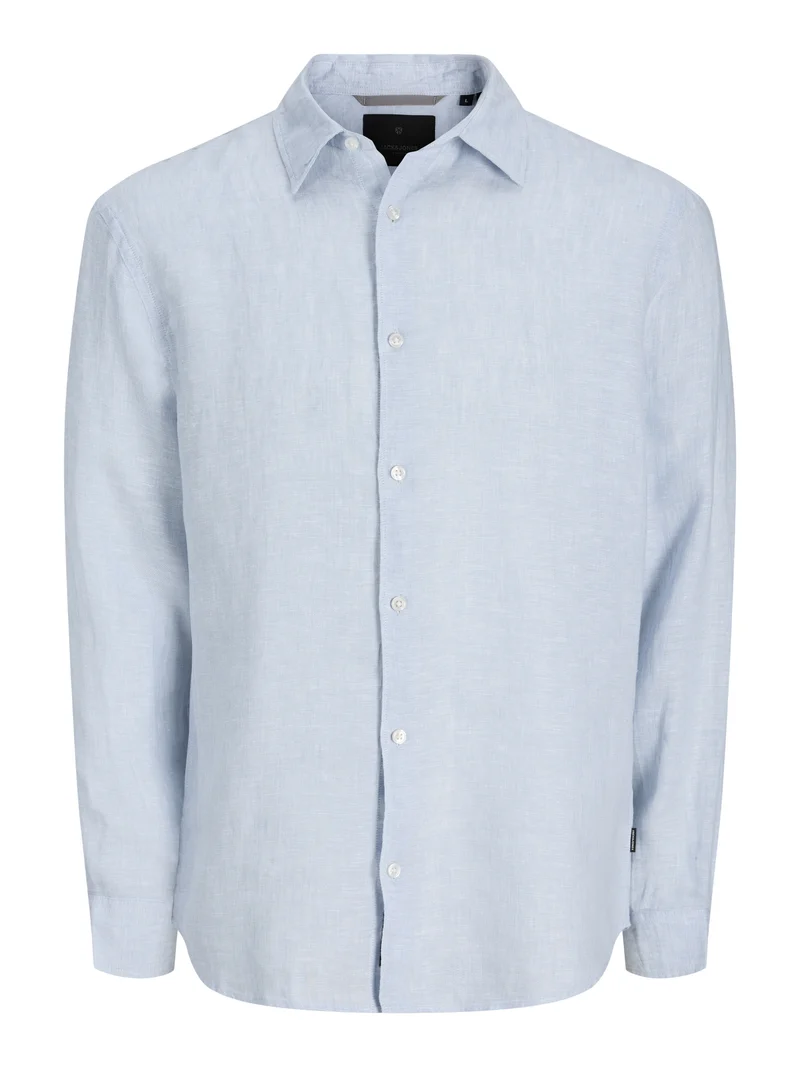 JPRBLALAWRENCE LINEN LS SHIRT SN, Chambray Blue
