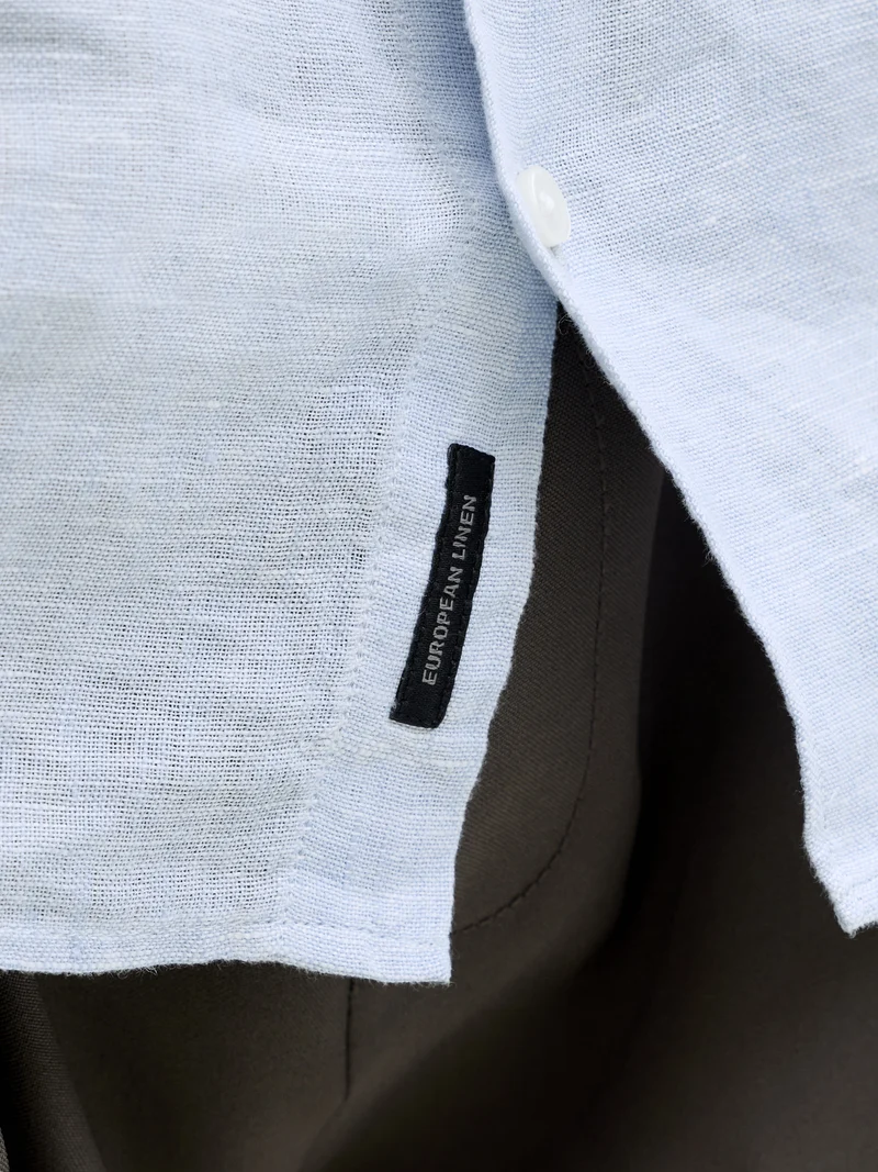 JPRBLALAWRENCE LINEN LS SHIRT SN, Chambray Blue