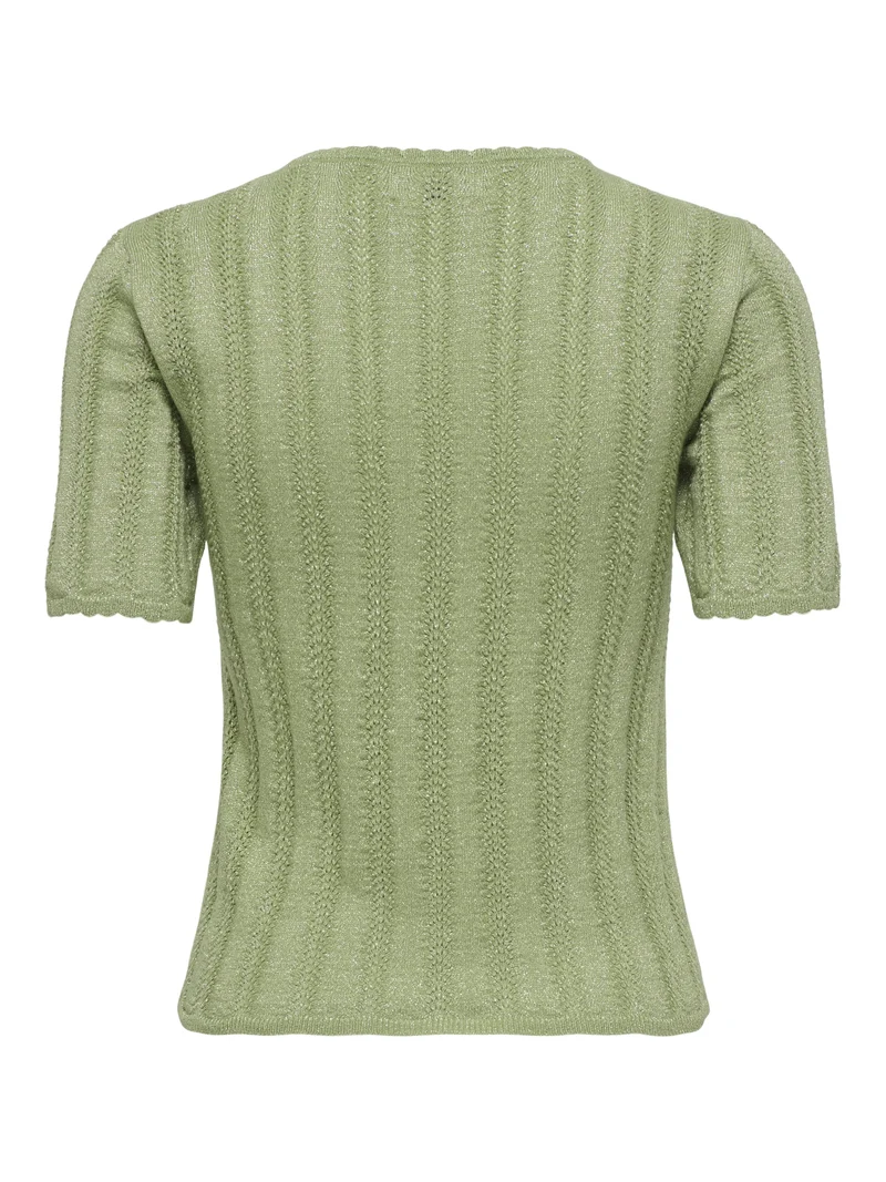 JDYBEAUTY 2/4 O-NECK PULLOVER KNT, Sage/W DTM LUREX